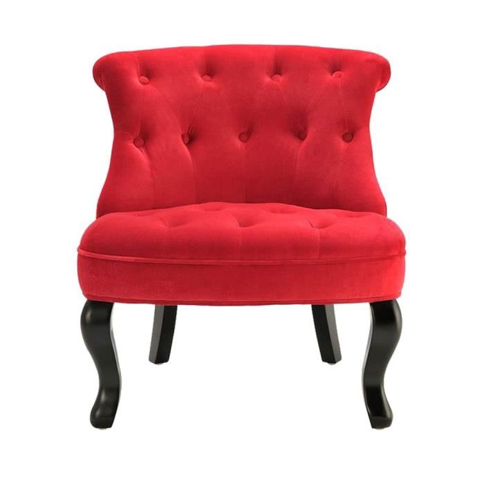 fauteuil crapaud rouge velours
