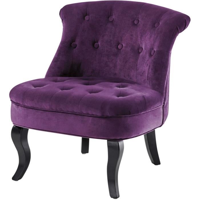 fauteuil crapaud velours violet